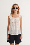 Basic Apparel Ada Top Toppe 705 whisper white / Sky captain