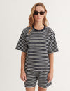 Anneli Oversized Tee - Sky captain / birch