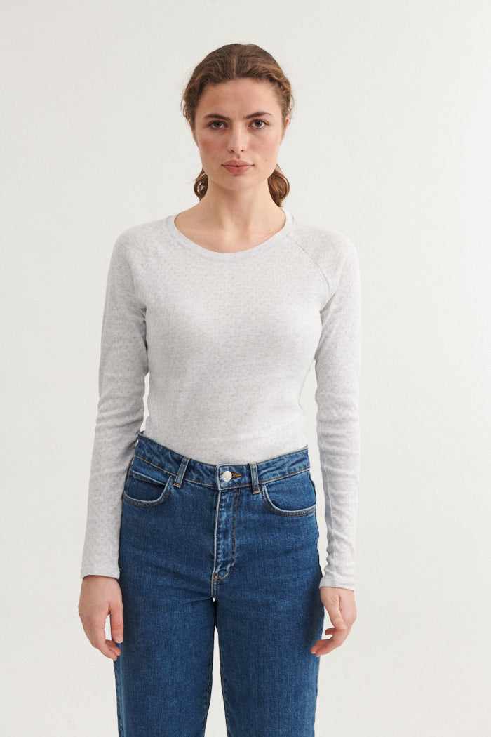 Basic Apparel Arense LS Tee T-shirts 318 Light Grey Mel.