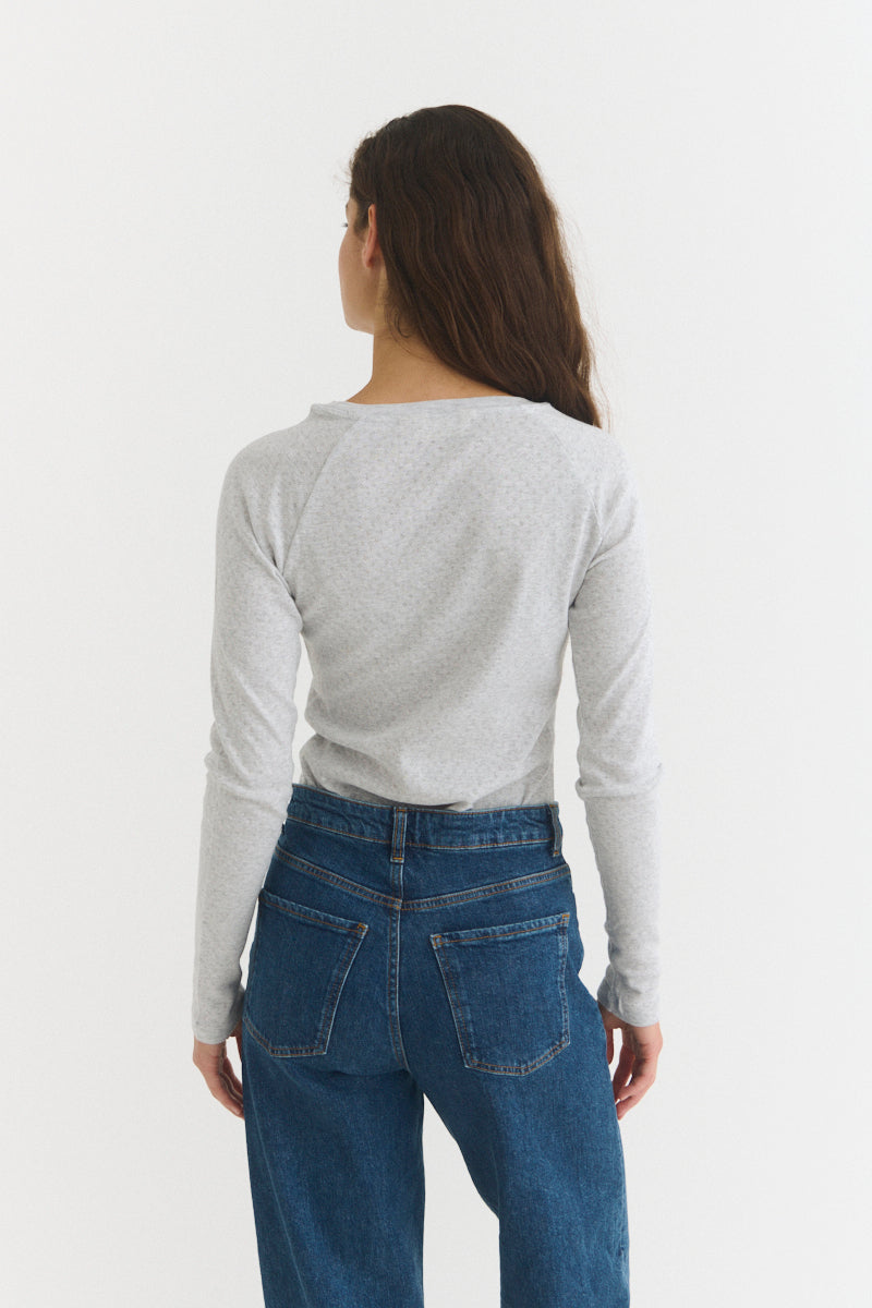 Basic Apparel Arense LS Tee T-shirts 318 Light Grey Mel.