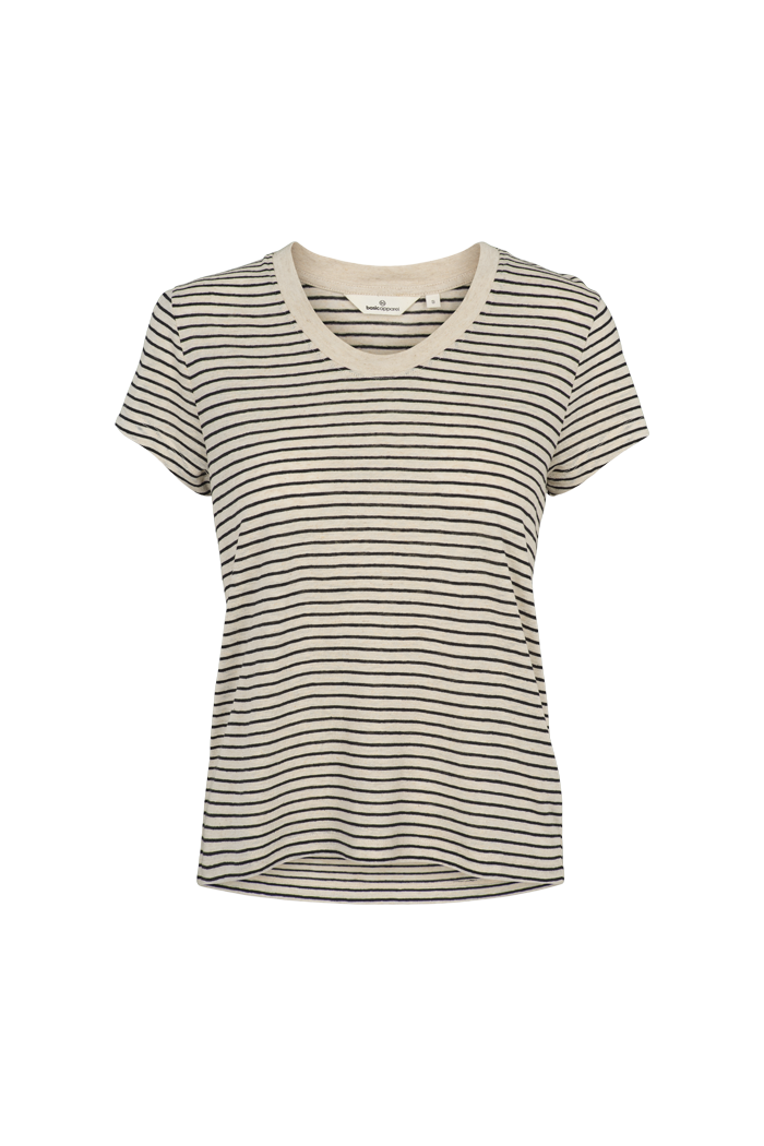 Basic Apparel Ashly SS Tee T-shirts 482 Birch/Black