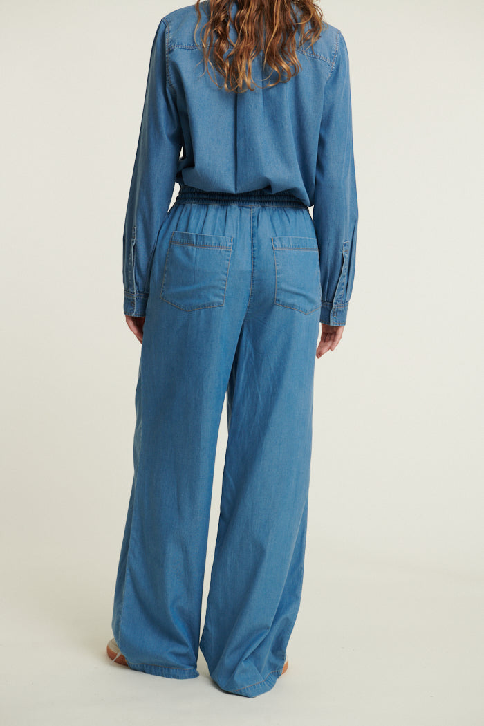 Basic Apparel Bine Wide Pant Bukser 038 Light Blue