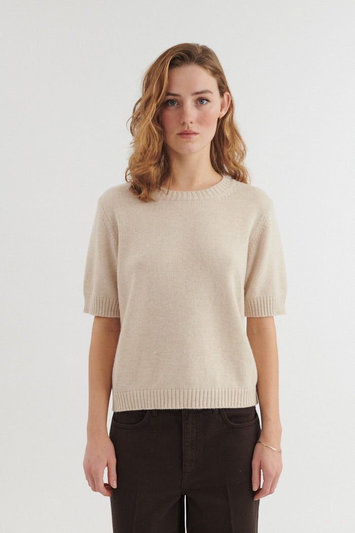 Basic Apparel Cady SS O-neck Sweaters 068 Beige Mel.