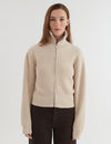 Cady Zip Cardigan - Beige Mel.