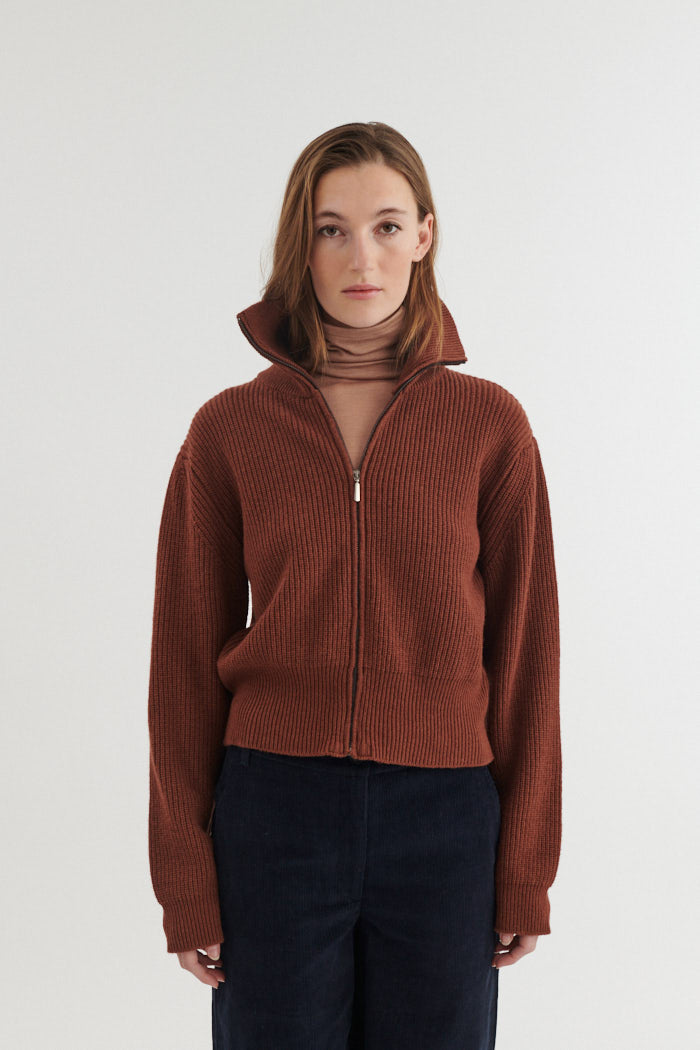 Basic Apparel Cady Zip Cardigan Cardigans 902 Tortoise shell