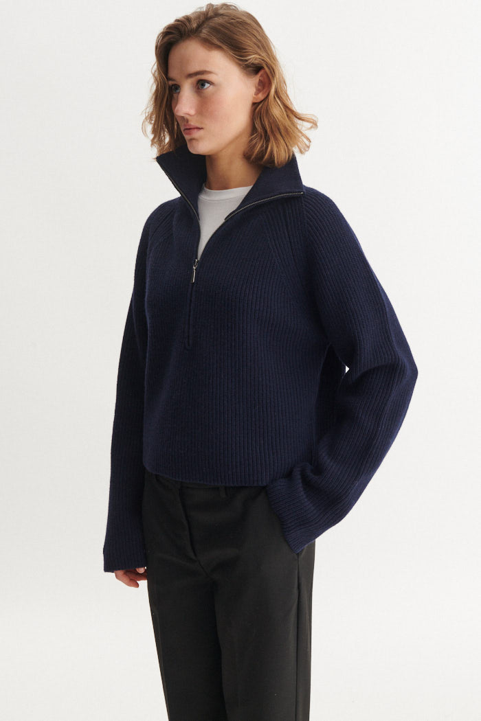Basic Apparel Cady Zip Sweater Sweaters 606 Sky Captain
