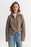 Cady Zip Sweater - Greige