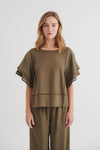 Carina SS Blouse - Sea Turtle