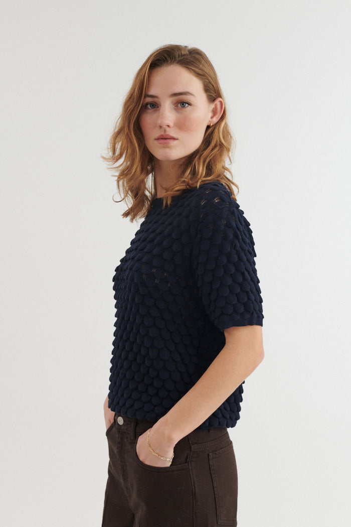 Basic Apparel Cilla SS Sweater Sweaters 606 Sky Captain