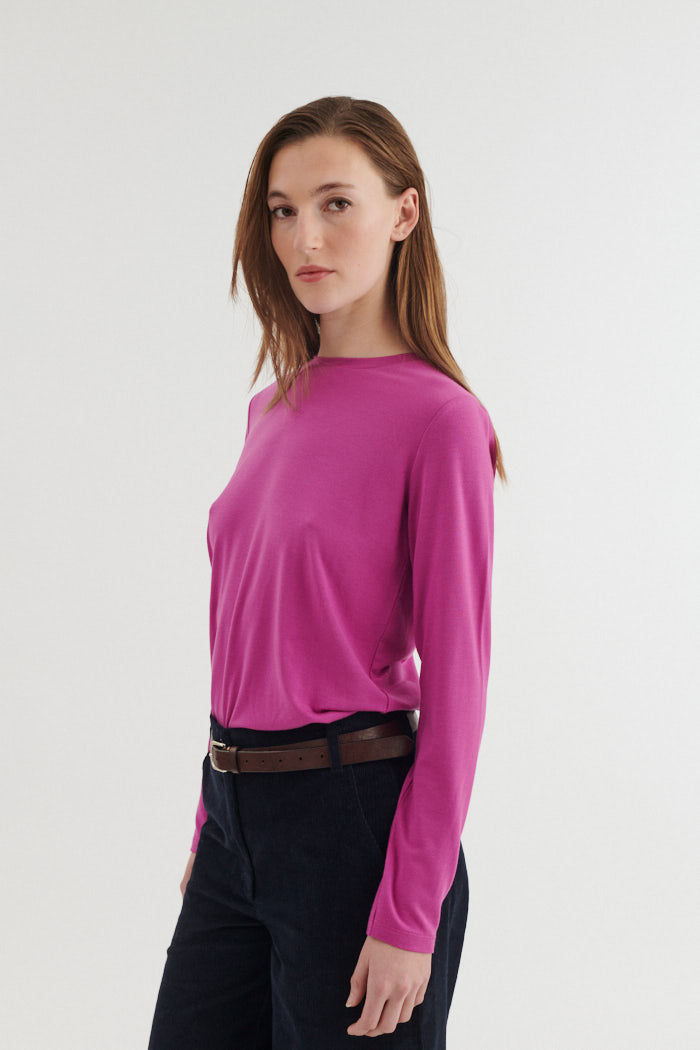 Basic Apparel Jolanda LS Tee T-shirts 670 Purple Orchid