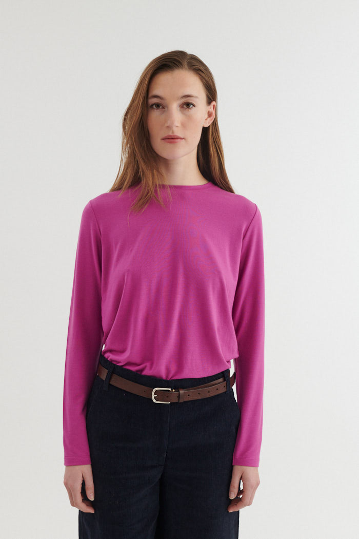 Basic Apparel Jolanda LS Tee T-shirts 670 Purple Orchid