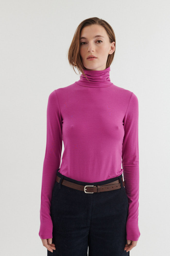 Basic Apparel Joline T-Neck T-shirts 670 Purple Orchid