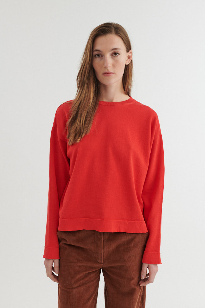 Basic Apparel Kari O-Neck Sweaters 914 Flame scarlet