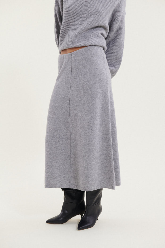 Basic Apparel Lise 3/4 Skirt Nederdele 318 Light Grey Mel.