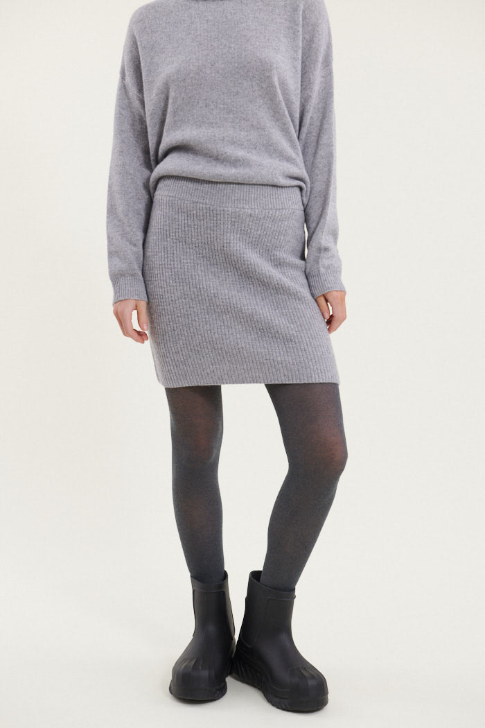 Basic Apparel Lise Short Skirt Nederdele 318 Light Grey Mel.