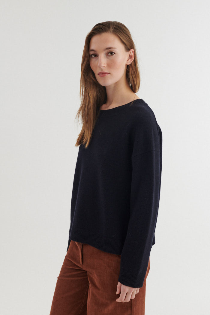 Basic Apparel Liz O-Neck Sweaters 048 Navy