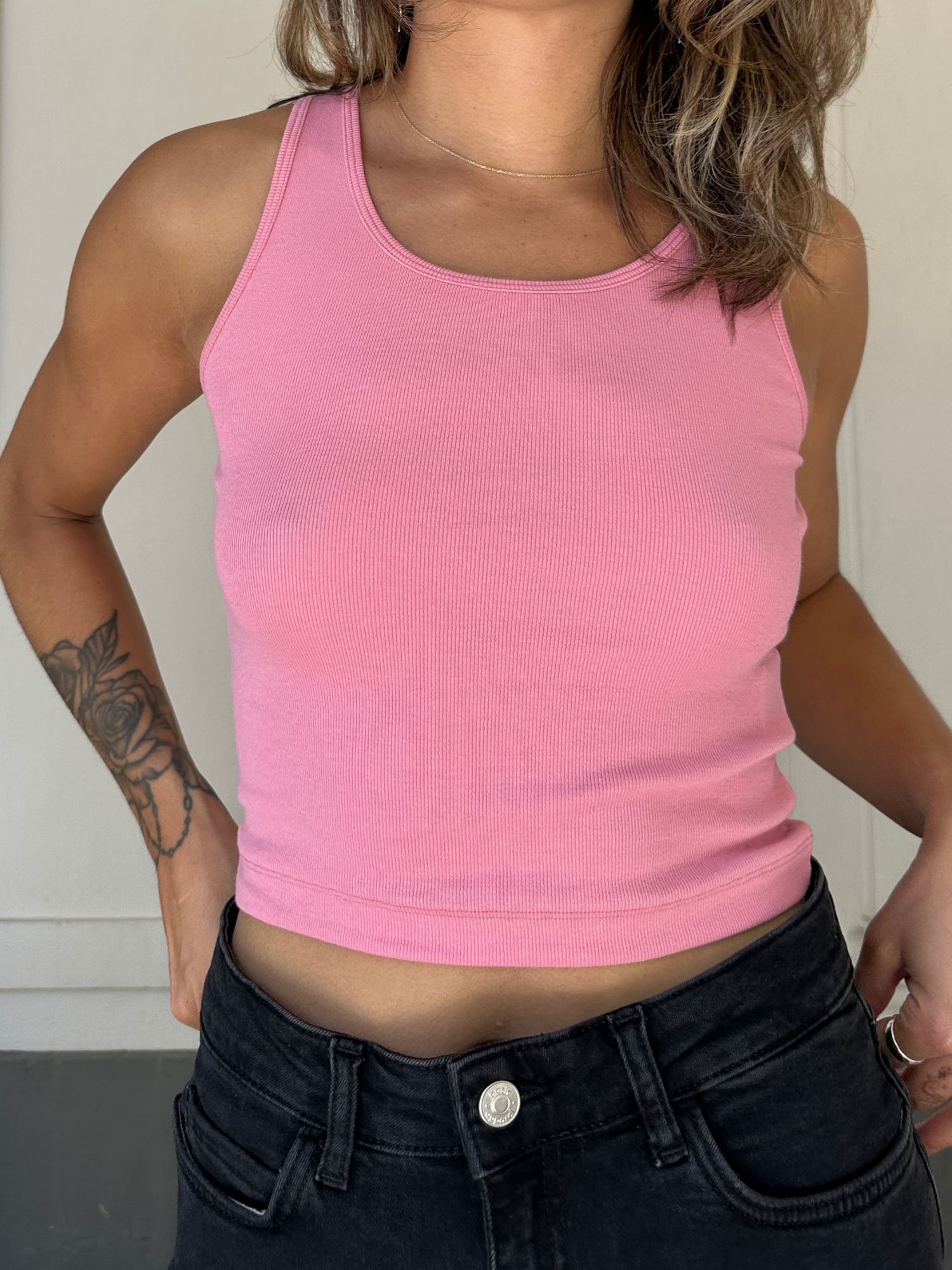 Basic Apparel Ludmilla Crop Tank Toppe 899 Cashmere rose
