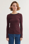 Ludmilla LS Tee - Bordeaux truffle / Sky captain
