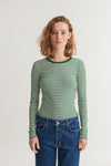 Ludmilla LS Tee - Abundant green / whisper white