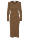 Ludmilla Long Dress - Bronze Brown/Black Stripe