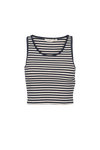 Basic Apparel Ludmilla Stripe Crop Tank Toppe 500 Birch/Navy