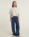 Raja Stripe Tee - Quiet harbor / Whisper white