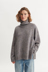 Randi T-Neck - Portabella / Mohnsamen