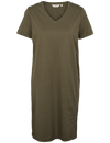 Rebekka Tee Dress V. Neck - Army