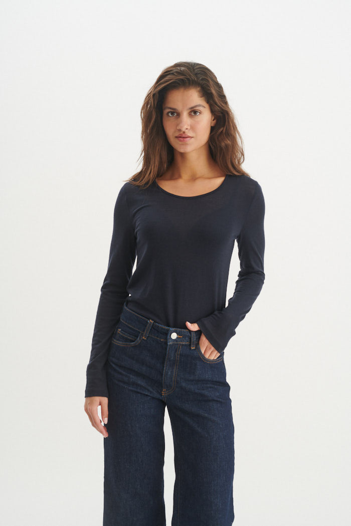 Basic Apparel Rinja LS Tee T-shirts 606 Sky Captain
