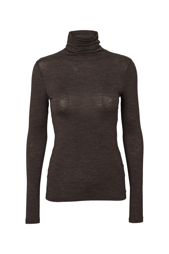 Basic Apparel Rinja T-Neck T-shirts 709 Chocolate torte