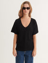 Ryda V-Neck Tee - Black