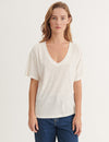 Ryda V-Neck Tee - Off White