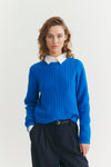 Selem Cable O-Neck - Directoire blue