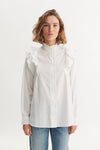 Basic Apparel Silje Frill Shirt Skjorter 423 Bright White