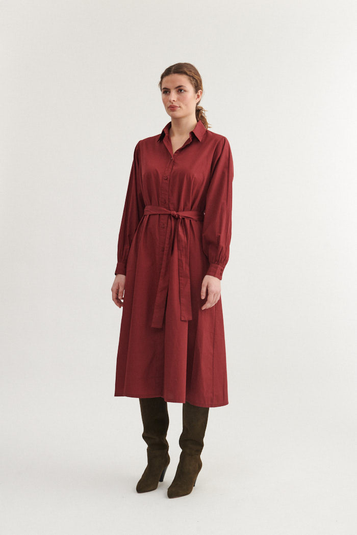 Basic Apparel Silje Wide Dress Kjoler 792 Bordeaux Truffle