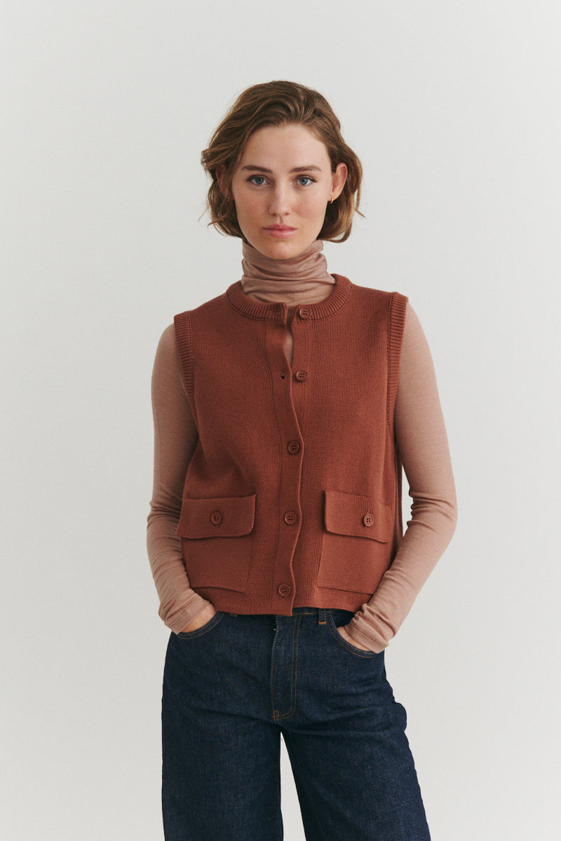 Basic Apparel Sisa Vest Veste 902 Tortoise shell