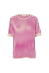 Basic Apparel Soya SS Mini Stripe Sweaters 686 Birch / Purple Orchid