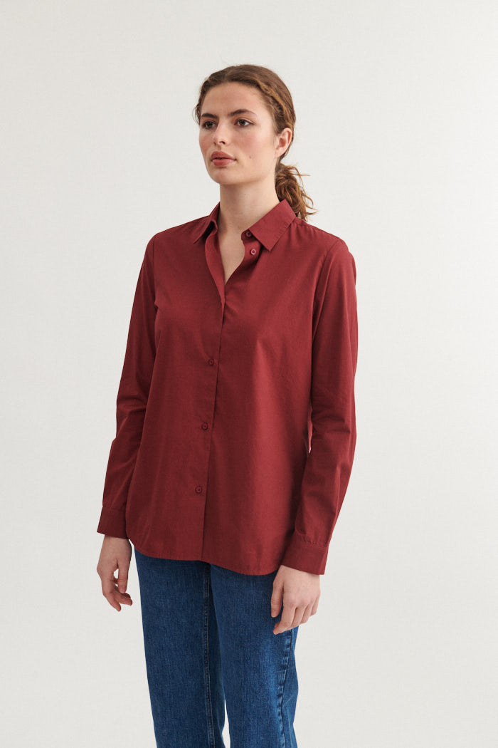 Basic Apparel Vilde Classic Shirt Skjorter 792 Bordeaux Truffle